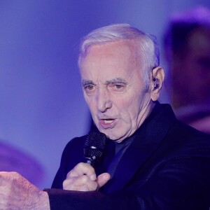 Charles Aznavour en concert au Madison Square Garden à New York. Le 15 octobre 2016
