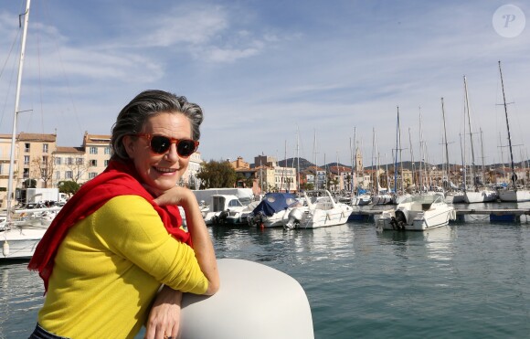 Exclusif - Lio sur le tournage de la série "Le sang de la vigne" pour France 3, à Sanary-sur-Mer, le 3 avril 2015.