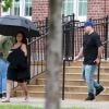 Exclusif - Blac Chyna enceinte et son fiancé Rob Kardashian sur le tournage de leur téléréalité à Washington le 4 juillet 2016. Le couple a passé la journée à visiter la Washington High School