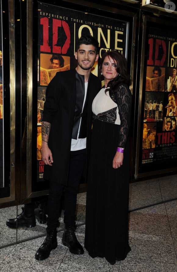 Zayn Malik et sa mereà la Premiere du film "One Direction : This Is Us" a Londres, le 20 aout 2013.