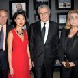 Frédéric Mitterrand, Fleur Pellerin, Serge Toubiana et Catherine Deneuve -participent à la visite privée de l'exposition "Martin Scorsese" à la cinémathèque française à Paris, le 13 octobre 2015.