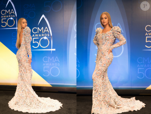 Béyoncé lors de la 50ème cérémonie des CMA Awards organisée à Nashville le 2 novembre 2016.