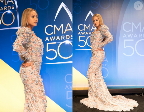 Béyoncé lors de la 50ème cérémonie des CMA Awards organisée à Nashville le 2 novembre 2016.
