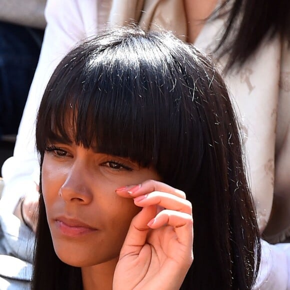 La chanteuse Shy'm présente au Monte Carlo Country Club pour le Monte-Carlo Rolex Masters de tennis 2016 à Roquebrune Cap Martin le 13 avril 2016 pour soutenir son fiancé le tennisman français Benoit Paire.