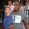 Reggie Bush, sa compagne Lilit Avagyan et leur fille Briseis sont allés déjeuner au restaurant Ivy à West Hollywood. Le 20 février 2014