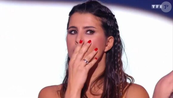Karine Ferri choquée par l'élimination de Sylvie Tellier - Danse avec les stars 7, sur TF1. Samedi 5 novembre 2016