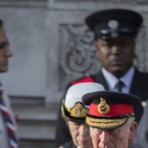 La reine Elizabeth II, la princesse Anne, le prince Charles, le prince William et le prince Philip, duc d'Edimbourg, au Cénotaphe de Whitehall le 13 novembre 2016 à Londres, lors des commémorations du Dimanche du Souvenir (Remembrance Sunday).