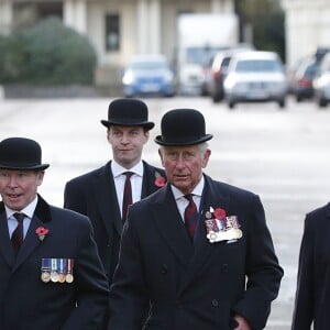 Le prince Charles lors des commémorations du Remembrance Sunday (Dimanche du Souvenir) à la mémoire des soldats gallois aux Wellington Barracks à Londres le 13 novembre 2016.