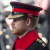 Le prince Harry au Cénotaphe de Whitehall le 13 novembre 2016 à Londres, lors des commémorations du Dimanche du Souvenir (Remembrance Sunday).