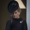 La comtesse Sophie de Wessex a été émue aux larmes, au balcon du Bureau des Affaires étrangères et du Commonwealth le 13 novembre 2016 à Londres, lors des commémorations du Dimanche du Souvenir (Remembrance Sunday) au Cénotaphe de Whitehall.