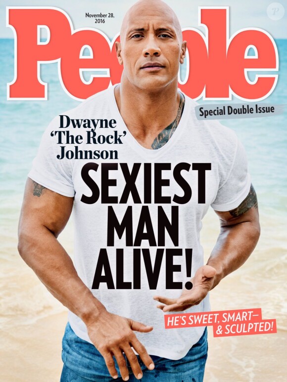 Couverture de People consacrée à l'Homme le plus sexy de la planète, Dwayne Johnson.
