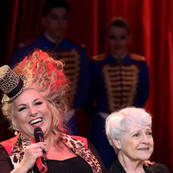 Exclusif - Marianne James et Arlette Téphany, présidente de l'Union des Artistes - 53e Gala de l'Union des artistes, mise en scène par Claude Lelouch au Cirque d'Hiver Bouglione, enregistré le 13 juin 2016. Diffusion sur France 2, le mardi 22 novembre à 20h55. @Dominique Jacovides/Bestimage