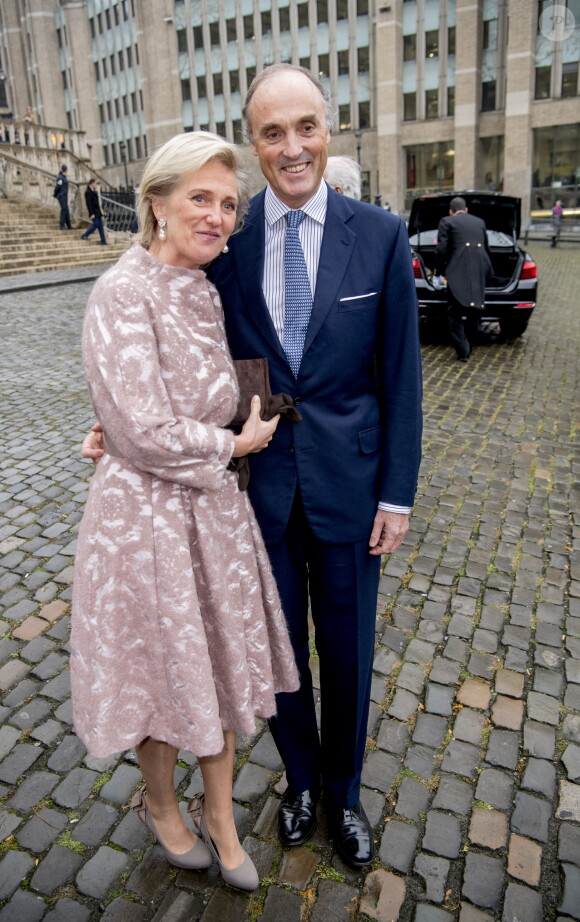La princesse Astrid et le prince Lorenz - La famille royale de Belgique à leur arrivée en la cathédrale Saints-Michel-et-Gudule de Bruxelles pour le Te Deum (Fête du Roi). Le 15 novembre 2016 15/11/2016 - Bruxelles