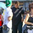 Exclusif - Blac Chyna enceinte et son fiancé Rob Kardashian à la sortie d'un studio d’enregistrement à Los Angeles, le 7 juillet 2016
