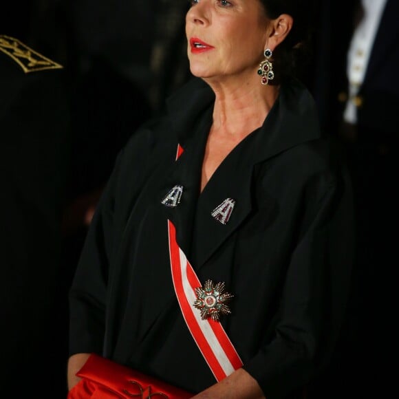 La princesse Caroline de Hanovre, avec le prince Albert II de Monaco et la princesse Charlene, assistait le 19 novembre 2016 à la représentation du Nabucco de Verdi donnée au Grimaldi Forum dans le cadre de la Fête nationale monégasque. © Olivier Huitel / Pool restreint Monaco / Bestimage