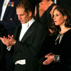 Andrea Casiraghi et sa femme Tatiana Santo Domingo se joignaient au prince Albert II de Monaco, à la princesse Charlene et à la princesse Caroline de Hanovre le 19 novembre 2016 pour la représentation du Nabucco de Verdi donnée au Grimaldi Forum dans le cadre de la Fête nationale monégasque. © Olivier Huitel / Pool restreint Monaco / Bestimage