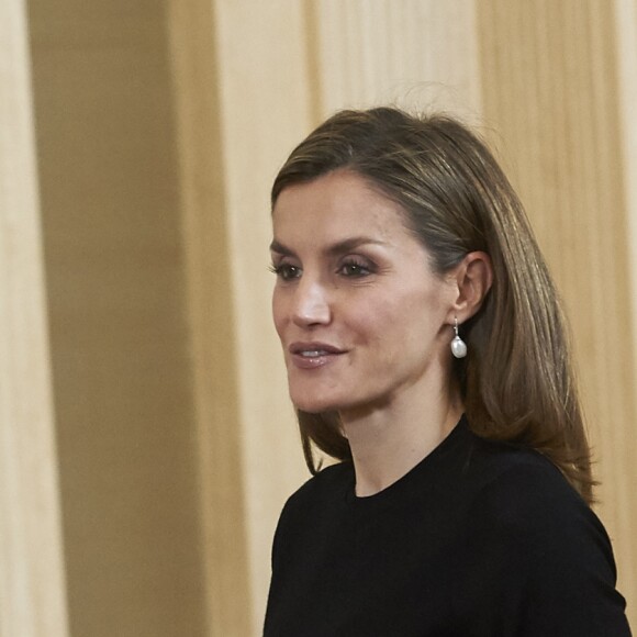 La reine Letizia et le roi Felipe VI d'Espagne recevaient en audience au Palais de la Zarzuela à Madrid le 18 novembre 2016 une délégation de la TVE à l'occasion des 60 ans de la société de télévision publique. © Jack Abuin/Zuma Press/Bestimage