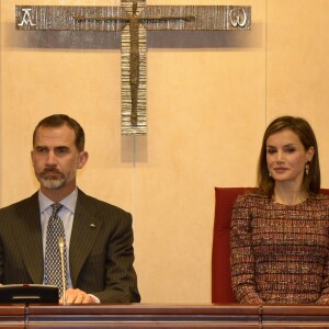 Le roi Felipe VI et la reine Letizia lors du 50e anniversaire de la Conférence épiscopale espagnole le 22 novembre 2016