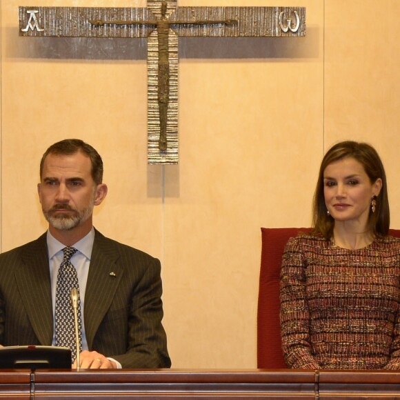 Le roi Felipe VI et la reine Letizia lors du 50e anniversaire de la Conférence épiscopale espagnole le 22 novembre 2016