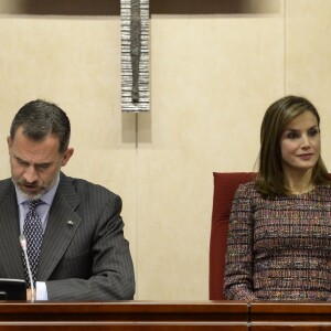 Le roi Felipe VI et la reine Letizia lors du 50e anniversaire de la Conférence épiscopale espagnole le 22 novembre 2016