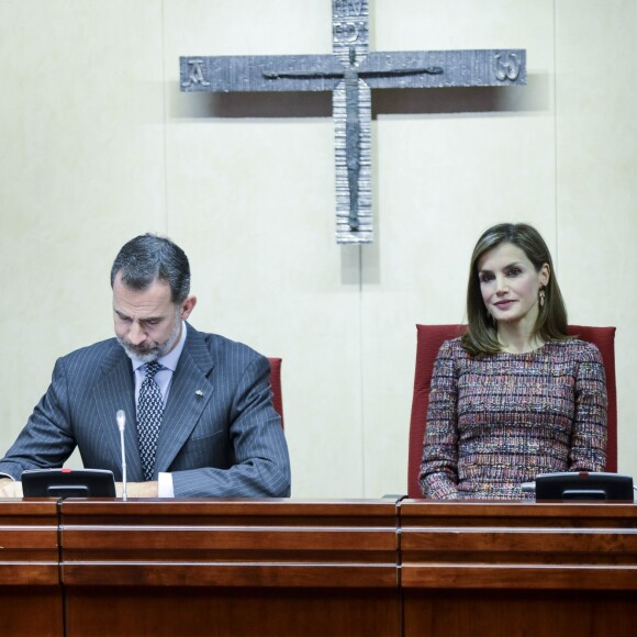 Le roi Felipe VI et la reine Letizia lors du 50e anniversaire de la Conférence épiscopale espagnole le 22 novembre 2016