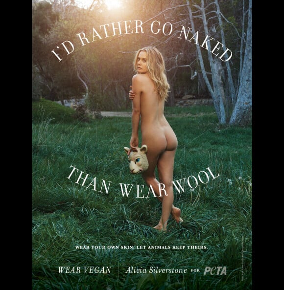 Alicia Silverstone nue pour la campagne de la PETA contre l'industrie de la laine.