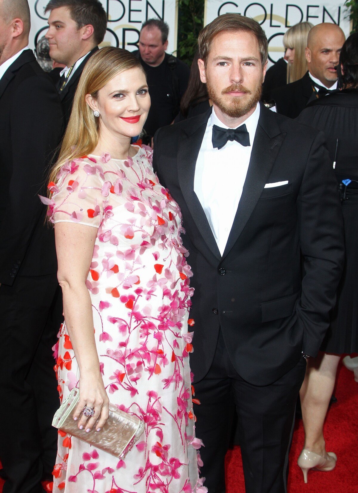 Photo : Drew Barrymore enceinte et son mari Will Kopelman - 71eme ceremonie  des Golden Globe Awards a Beverly Hills, le 12 janvier 2014. - Purepeople