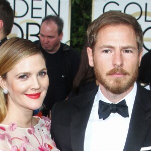 Drew Barrymore enceinte et son mari Will Kopelman - 71eme ceremonie des Golden Globe Awards a Beverly Hills, le 12 janvier 2014. 