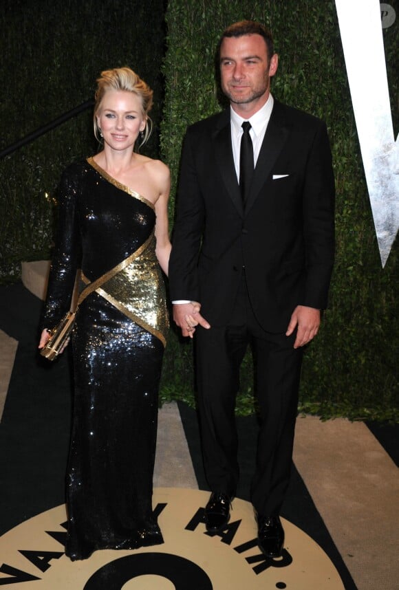Naomi Watts et Liev Schreiber - Vanity Fair Oscar Party a Hollywood le 25 fevrier 2013. 