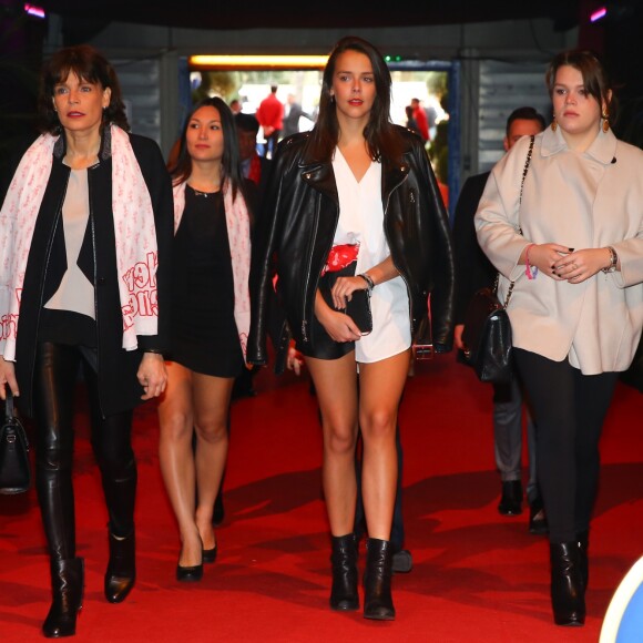 La princesse Stéphanie de Monaco et ses enfants Camille Gottlieb, Pauline Ducruet et Louis Ducruet avec sa petite-amie Marie - Cérémonie de remise de prix de la 5ème édition du festival "New Generation" à Monaco, le 31 janvier 2016. © Olivier Huitel/Pool Restreint/Bestimage
