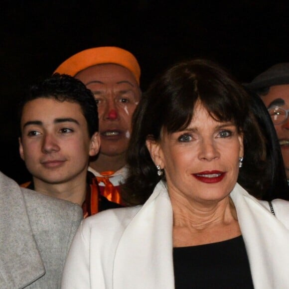 Louis Ducruet et sa compagne Marie, la princesse Stéphanie de Monaco, Pauline Ducruet - 40ème Festival International du Cirque de Monte-Carlo au chapiteau de Fontvieille à Monaco, le 15 janvier 2016. © Gaetan Luci/ Pool Monaco/Bestimage