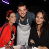 Exclusif - Laury Thilleman, son compagnon le chef Juan Arbelaez et Valérie Bègue - Dîner au Flow Paris, orchestré par les chefs Geoffrey Rembert (La table du Flow) et Juan Arbelaez (Nubé, Plantxa, Levain) avec le sommelier David Rougier à Paris, France, le 28 novembre 2016. © Baldini/Bestimage