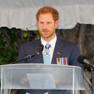 Le prince Harry rencontre Rihanna lors du 50ème anniversaire de l'indépendance de la Barbade, le 30 novembre 2016.