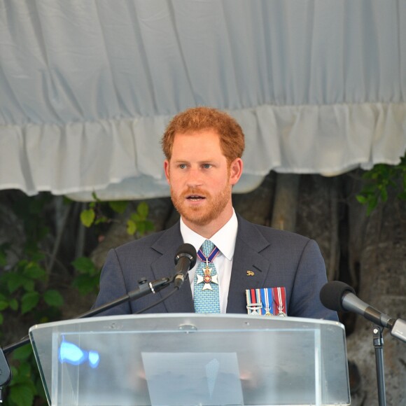 Le prince Harry rencontre Rihanna lors du 50ème anniversaire de l'indépendance de la Barbade, le 30 novembre 2016.