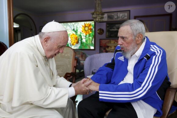 Le pape François rencontre Fidel Castro à La Havane le 21 septembre 2015.