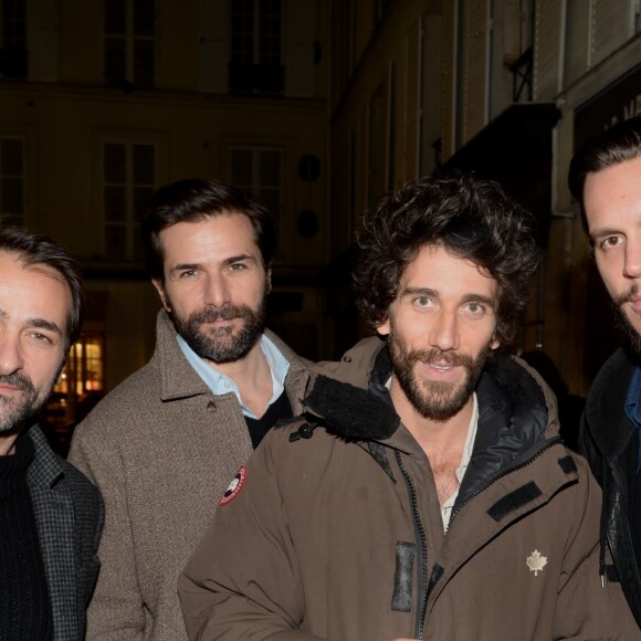 Exclusif - Mikael Fitoussi, son frère Grégory Fitoussi et Maximilien Seweryn - Vernissage privé de l'exposition "JoeyStarr Punk Funk Hero" à la galerie Artcube à Paris, France, le 1 décembre 2016. Exposition du 2 au 11 décembre 2016. © Rachid Bellak/Bestimage