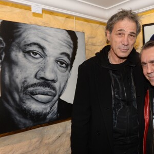 Exclusif - Stéphane Ferrara et Fabrice Bénichou - Vernissage privé de l'exposition "JoeyStarr Punk Funk Hero" à la galerie Artcube à Paris, France, le 1 décembre 2016. Exposition du 2 au 11 décembre 2016. © Rachid Bellak/Bestimage