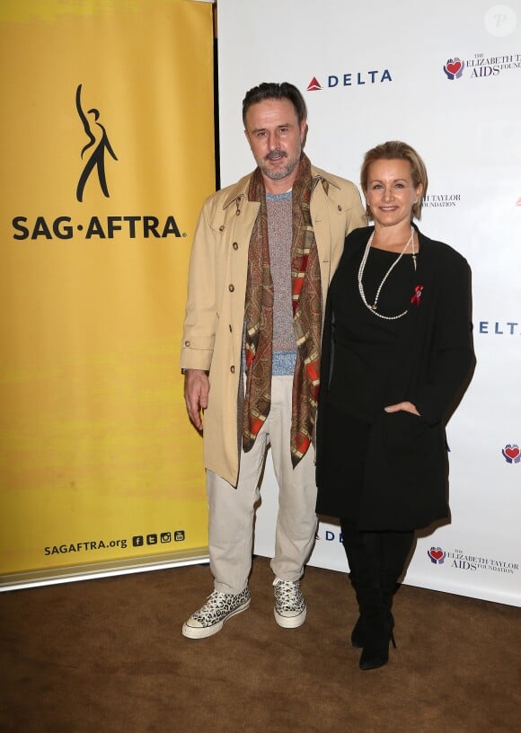 David Arquette, Gabrielle Carteris à la soirée caritative 'SAG-AFTRA and The Elizabeth Taylor AIDS' à Los Angeles, le 30 novembre 2016.