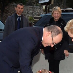 Semi-exclusif - Le prince Albert II de Monaco, son épouse la princesse Charlene et leurs enfants le prince Jacques et la princesse Gabriella pendant l'inauguration du Village de Noël à Monaco le 3 décembre 2016. Le Village de Noël est installé sur le quai Albert 1er du Port Hercule. Les animations telles que manèges pour enfants, la patinoire ou la grande roue et les différents stands de souvenirs ou de nourritures seront ouverts du 2 décembre au 2 janvier 2017. © Charly Gallo / Gouvernement Princier /Pool restreint Monaco/Bestimage Semi-exclusive