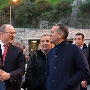 Semi-exclusif - Le prince Albert II de Monaco et son fils Jacques pendant l'inauguration du Village de Noël à Monaco le 3 décembre 2016. Le Village de Noël est installé sur le quai Albert 1er du Port Hercule. Les animations telles que manèges pour enfants, la patinoire ou la grande roue et les différents stands de souvenirs ou de nourritures seront ouverts du 2 décembre au 2 janvier 2017. © Charly Gallo / Gouvernement Princier /Pool restreint Monaco/Bestimage Semi-exclusive