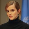 Emma Watson participe au lancement de l'initiative HeForShe Impact 10x10x10 pour l'égalité des femmes et des hommes à l'ONU à New York le 20 septembre 2016.