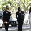 Kim, Kourtney, Khloé Kardashian et leur mère Kris Jenner - La famile Kardashian lors du tournage de la télé-réalité "L'Incroyable Famille Kardashian" à Woodland Hills le 5 aout 2016.