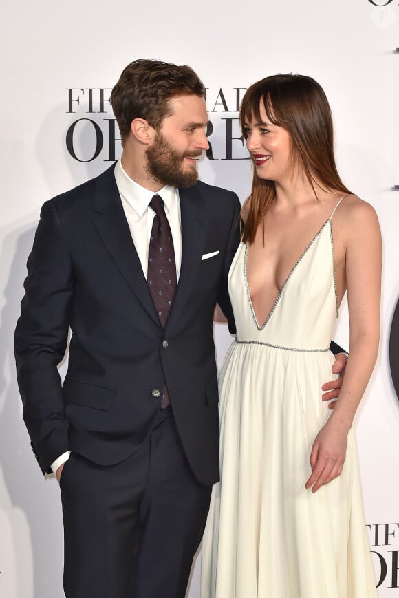 Dakota Johnson et Jamie Dornan - Avant-première du film "50 nuances de Grey" à Londres, le 12 février 2015.