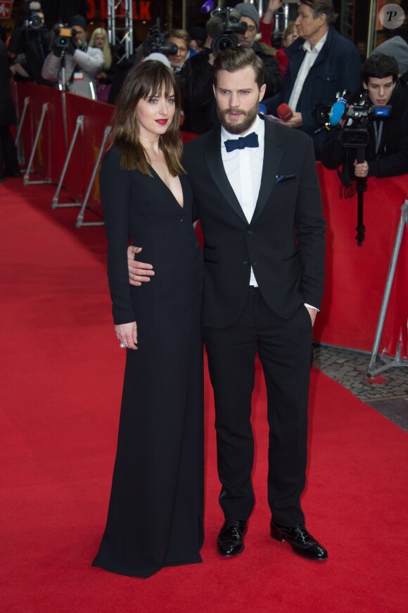 Dakota Johnson (habillée en Dior) et Jamie Dornan - Premiere du film "Cinquante Nuances de Grey" lors du 65ème festival international du film de Berlin (Berlinale 2015) le 11 février 2015.