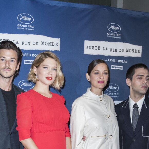 Gaspard Ulliel, Léa Seydoux enceinte, Marion Cotillard (enceinte) (habillée en Dior) et Xavier Dolan - Avant Première du film "Juste la fin du monde" au MK2 Bibliothèque à Paris le 15 septembre 2016. © Olivier Borde/Bestimage