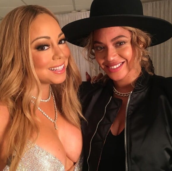 Mariah Carey et Beyoncé dans les coulisses du concert de Mariah Carey au Beacon Theatre à New York le 11 décembre 2016