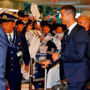 Cristiano Ronaldo à son arrivée au Japon. Photo postée sur Instagram en décembre 2016.