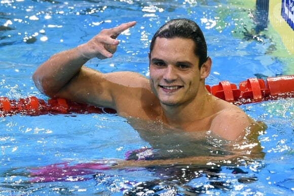 Florent Manaudou champion du monde de 50m nage libre à Berlin, le 24 août 2014.