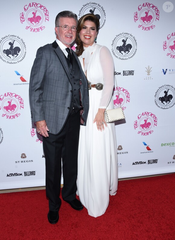 Alan Thicke et sa femme Tanya Callau à la soirée caritative "Carousel of Hope 2016" à l'hôtel Beverly Hilton à Los Angeles, le 8 octobre 2016.