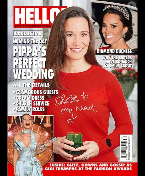 Le mariage de Pippa Middleton, qui aura lieu le 20 mai 2017, fait la couverture du magazine britannique Hello!, édition du 19 décembre 2016.